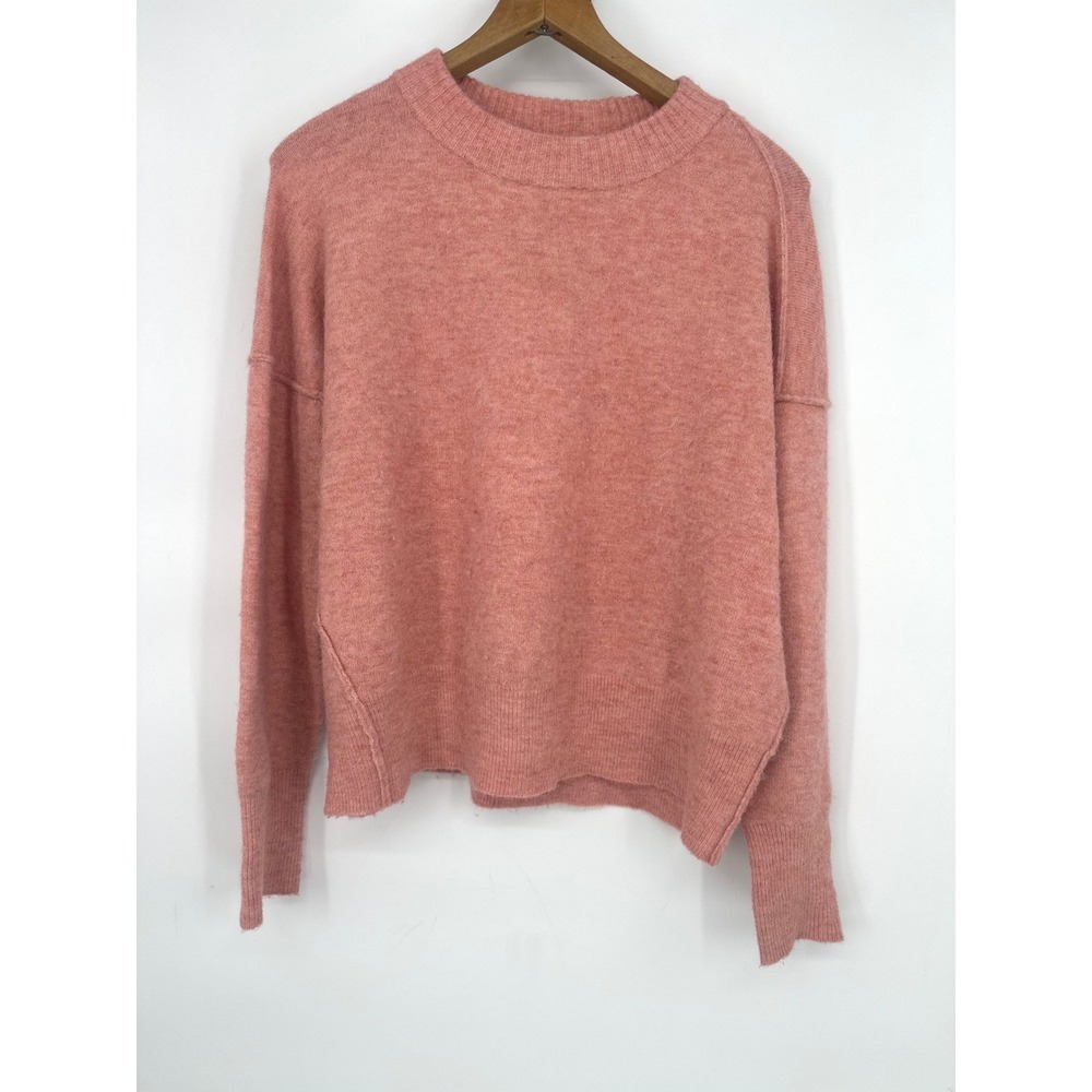 All Saints Italian Yarn Sweater Womens M Pink Alpaca Wool Blend Pullover Cozy